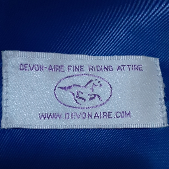 DEVON-AIRE FINE RIDING ATTIRE Nvy Wool Blend Riding Jacket Size 08R - Picture 5 of 14